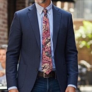 Marina Di Carrara Silk Necktie Mens 3.75x58 Abstract Art Print Made in USA Tie